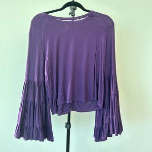 PURPLE BELL SLEEVE TOP